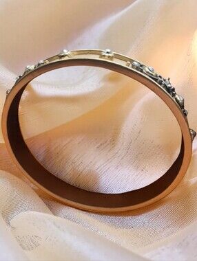Crystal-Embellished Gold Bangle Bracelet - Women’s Jewelry